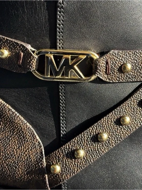 Michael Kors Kincaid Black Leather Studded Moto Boots Women’s Size 9M - Picture 8 of 13